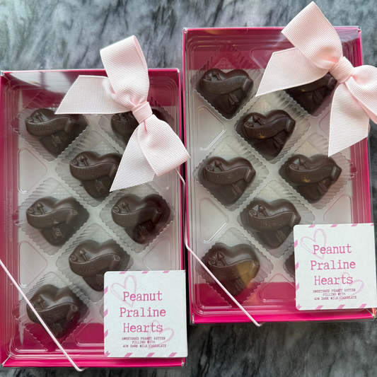 Peanut Butter Praline Hearts