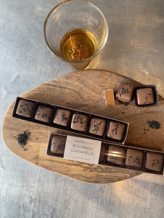 Bourbon Smoked Salt Caramels